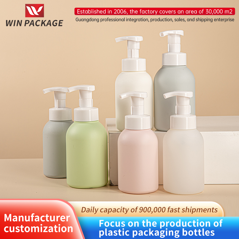 PE Pressing the foam bottle 300/400/500ml Muste's face -to -hand bottle toilet bottle cosmetics bag material