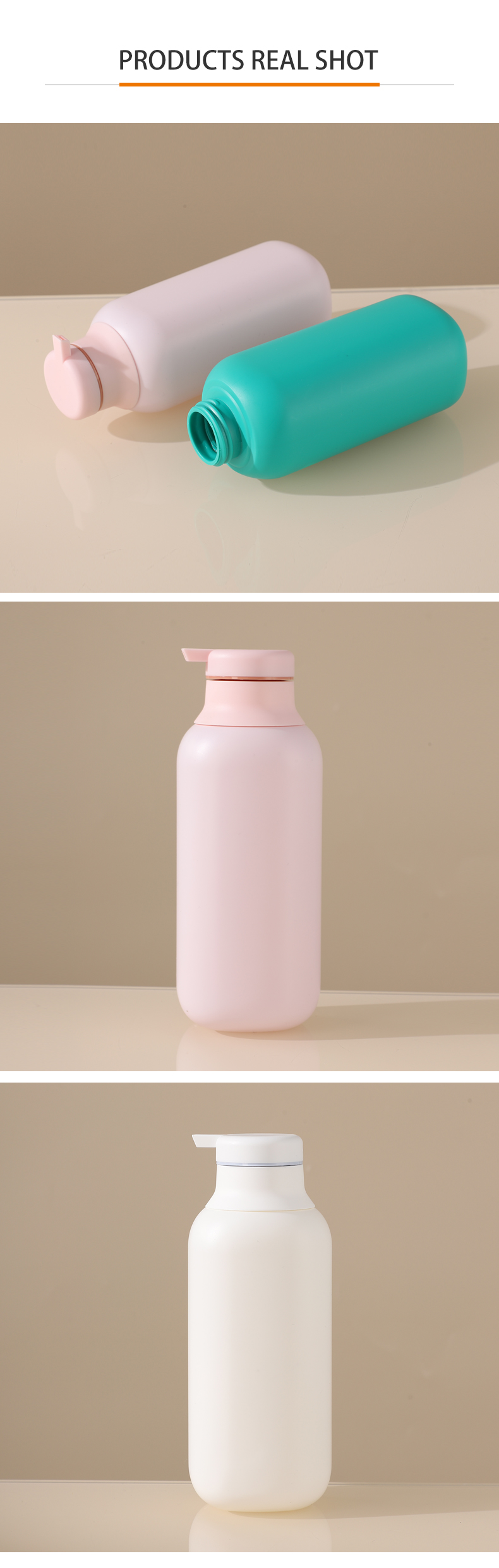 300ml round -shoulder cylindrical bottle PE maternal and infant daily chemical supplies Bags, shampoo, water bottle lotion - PE Washing Bottle Packing - 6